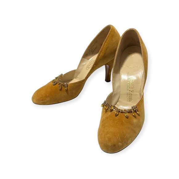 Vintage I. Miller Custom Velvet Heels | Guild House New Haven | Electra II Last - Picture 7 of 14